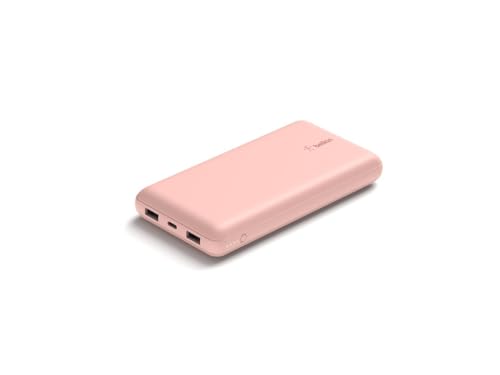 20000mAh 15W 3 Port Power Bank (Rose Gold)