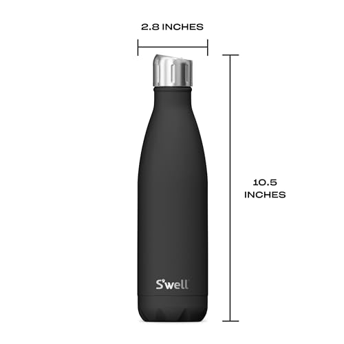 Stainless Steel Water Bottle with Sports Cap (17 Ounces / Onyx)