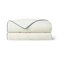 Temperature Regulating Comforter (Snow Ivory With Navy Trim / Premium Queen (90"x90"))