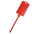 100pcs Reusable Blank Plastic Tags Ties Key Tags 1.45"*2.48" Serrated Tension Sealing Strap with Large Label Plastic Tie Mark Label Waterproof Hang Sign Write on Tag (Red)