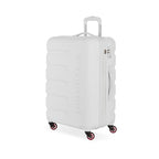 7366 Signature Hardside Expandable Luggage with Spinner Wheels (Checked-Medium 23-Inch / White)