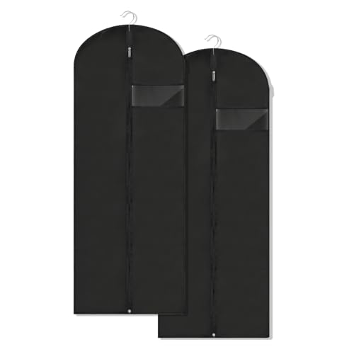 Dress Bags for Gowns Long (Black / 60''- 2 Pack)