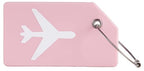 8 Pack Initial Luggage Tags for Suitcases Airplane Travel Essentials (Pink / Plane)