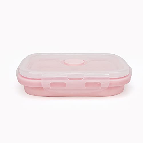 3piece Collapsible Food Storage Containers with Lids (pink)