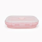 3piece Collapsible Food Storage Containers with Lids (pink)