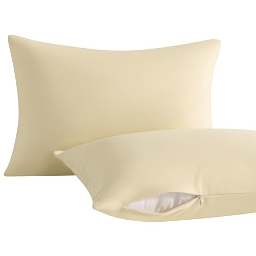 Toddler Pillows with Pillowcases Set (Khaki (Microfiber) / 13x18 Inch (Pack of 2))