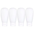 TSA Approved Travel Bottles Set for Toiletries Travel Size Containers Kit 4 Pack Portable Leak Proof Refillable Squeeze Cosmetic Airplane Essential Shampoo Hair Conditioner Body Lotion Bath Shower Gel (White 60ml)