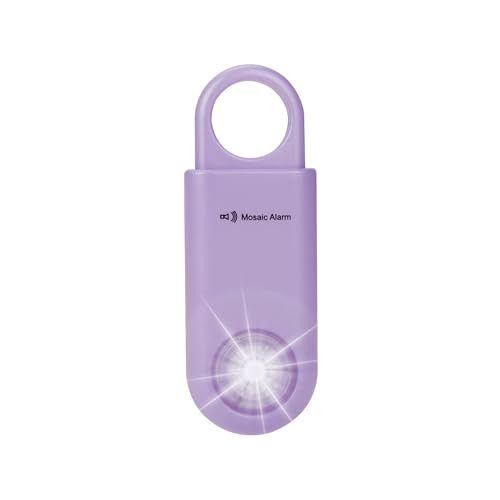130db Personal Safety Alarm with Ultra Bright Strobe Light. Purple (Purple / Button cell)