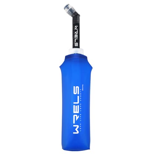 TPU Running Water Bottle with Straw for Hydration Vest Pack BPA (500ml Dark blue+straw)