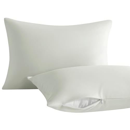 Toddler Pillows with Pillowcases Set (Light Grey (Microfiber) / 13x18 Inch (Pack of 2))