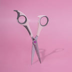Cricket Style Xpress Pretty Daze Hair Cutting Scissors - Sharp Micro-Serrated Beveled Blades, Stainless Steel Shears Hair Scissors - Wet & Dry Use, Barber Accessories - 5.75", Soft Pink and Gray