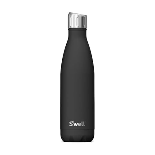 Stainless Steel Water Bottle with Sports Cap (17 Ounces / Onyx)