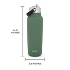 Recycled Stainless Steel Explorer with Flip Straw Lid and Handle (Green Jasper / 40 Ounces)