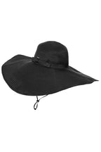 Women's Wide Brim Poolside Hat (One Size / Black Convertible Roll W/ Snap)