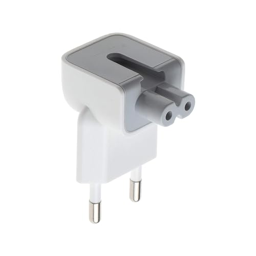 DuckHead Mac European Plug Adapter for MacBook Power Adapter Brick (European Travel Adapter Plug / White02)