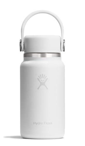 Micro Bottle Insulated Mini Leak Proof Flask for Purse or Pocket in 6.7 Oz Tonal White (Tonal White)