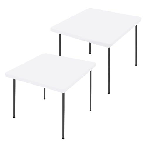 2 Pack Square Spandex Fitted Table Cloth (White / 34" x 34" (Square))