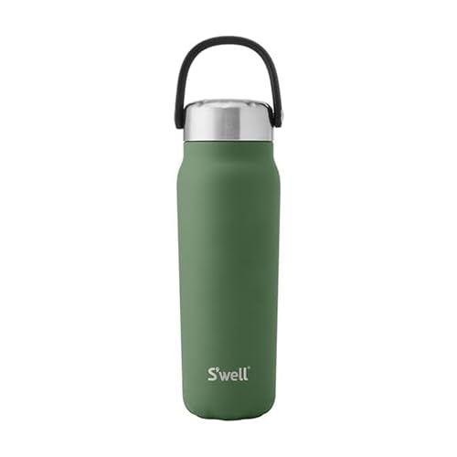 Recycled Stainless Steel Explorer with Insulated Lid and Handle (24 Ounces / Green Jasper)