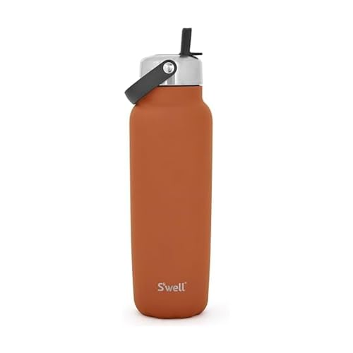 Recycled Stainless Steel Explorer with Flip Straw Lid and Handle (Carnelian / 40 Ounces)
