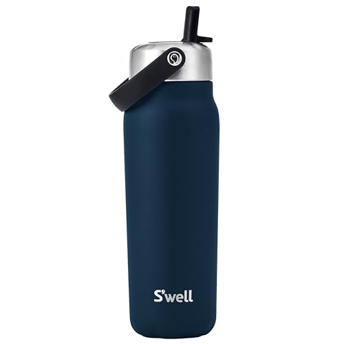Recycled Stainless Steel Explorer with Flip Straw Lid (Azurite / 24 Ounces)