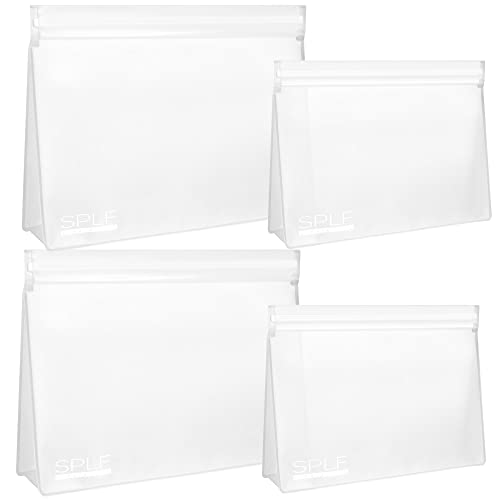 4 Pack Leakproof Clear Toiletry bags (2 Large 2 Medium / White)