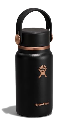 Micro Bottle Insulated Mini Leak Proof Flask for Purse or Pocket in 6.7 Oz Black Arc (BLACK ARC)