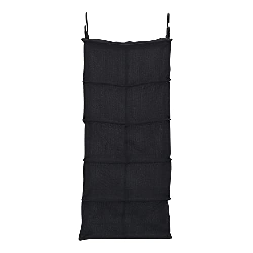 10 Pocket Hanging Shoe Closet Organizer with Hooks (Black)