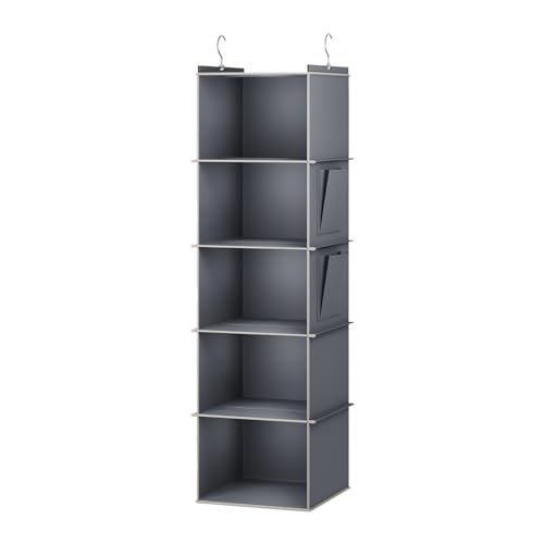 Hanging Closet Organizer and Storage for Clothes (5-SHELF / Grey)