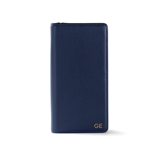 Zippered Travel Wallet & Passport Holder (Navy Blue)