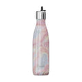 Stainless Steel Water Bottle with Flip Straw Cap (Geode Rose / 17 Ounces)