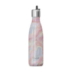 Stainless Steel Water Bottle with Flip Straw Cap (Geode Rose / 17 Ounces)