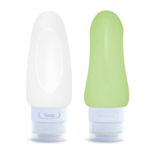 Leak Proof Travel Bottles (2oz 4pc - White,Blue,Green,Orange)