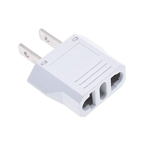 European to US Plug Adapter (1 Pack | White)