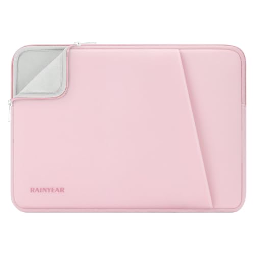 RAINYEAR 15.6 Inch Laptop Sleeve Padded Case Cover with Pocket (15.6 inch / Light Pink)