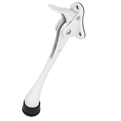 1 Stopper 6 in White Tall Kickdown Door Stop for Bottom of Door (White / 6 INCH X 1 PACK)