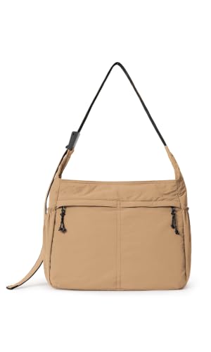 20L Crossbody Tote Bag Large Capacity Lightweight Hobo Shoulder Sling Bags for Gym Shopping Beach Travel (Taupe)