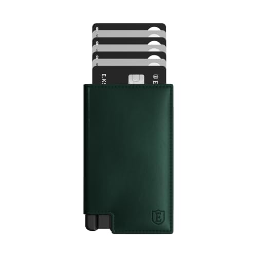 Men's Wallet Mens Leather Minimalist Wallet (Apple Skin Green)
