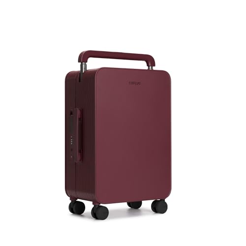 Balance 24" Wide Handle Suitcase Hardside Zipperless Luggage Red (Cranberry Red / Checked 24'')