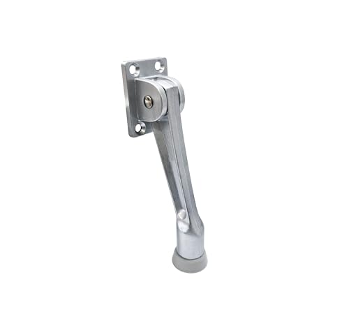 Heavy Duty Kickdown Door Stopper (1 Pack / Satin Chrome(5"))
