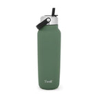 Recycled Stainless Steel Explorer with Flip Straw Lid and Handle (Green Jasper / 40 Ounces)