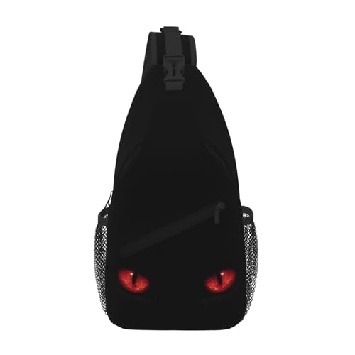 Sling Bag Red Eyes Cat Hiking Daypack Crossbody Shoulder Backpack Travel Chest Pack for Men Women (B0171)