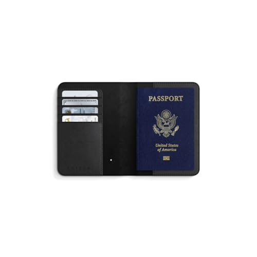 Passport Holder with Find My Tracking (Black)