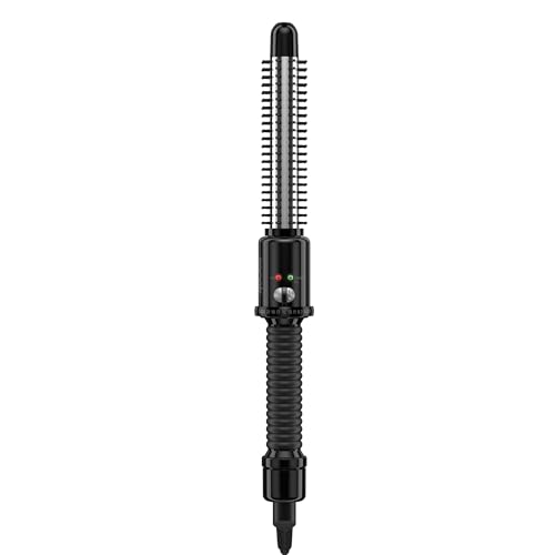 Curling Iron Brush for Short Hair (Black/Silver / 3/4-inch)