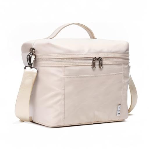 NOL 4L Insulated Lunch Bags for Women Cooler Bag Lightweight Nylon Waterproof Lunch Box For Work (Cream / Small (4 Liters))