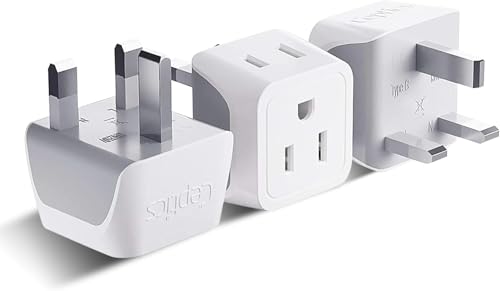 2 in 1 UK Adapters for Travel (White)