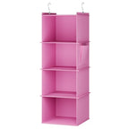 Hanging Closet Organizer and Storage (4-SHELF / Light Pink)