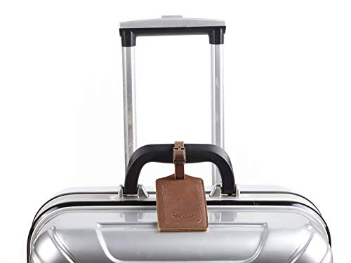 8 Pack Luggage Tags for Suitcases Airplane Travel Essentials (Brown)