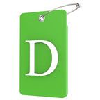 2 Pack Initial Luggage Tags for Suitcases Airplane Travel Essentials (Large D / Green)