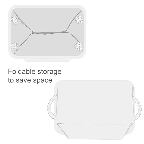 Fabric Storage Bin (White Color / Large - 15.7Lx11.8Wx8.3H)