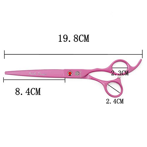 7" Dog Grooming Scissors Set with Rhinestone Accent (Pink)
